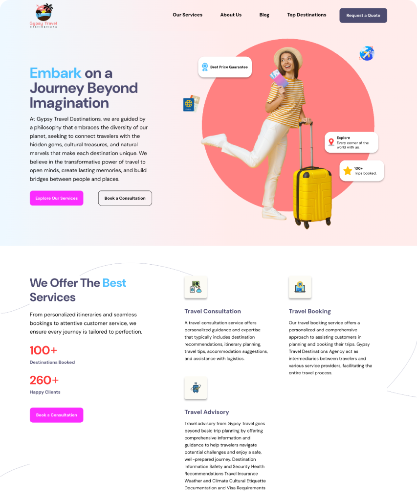 Web Design 1 www.gypsytraveldestinations.com 1 1